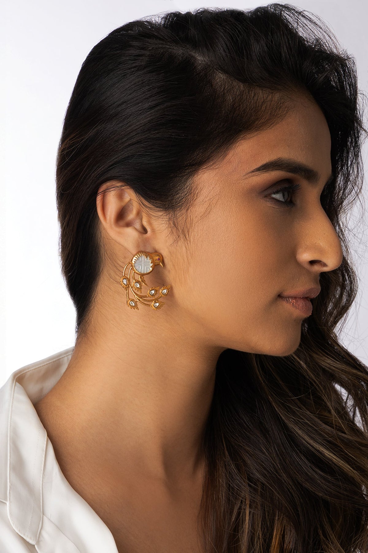 Cluster Stone Embellished Drop Earrings 