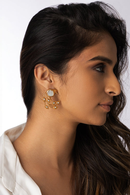 Cluster Stone Embellished Drop Earrings 