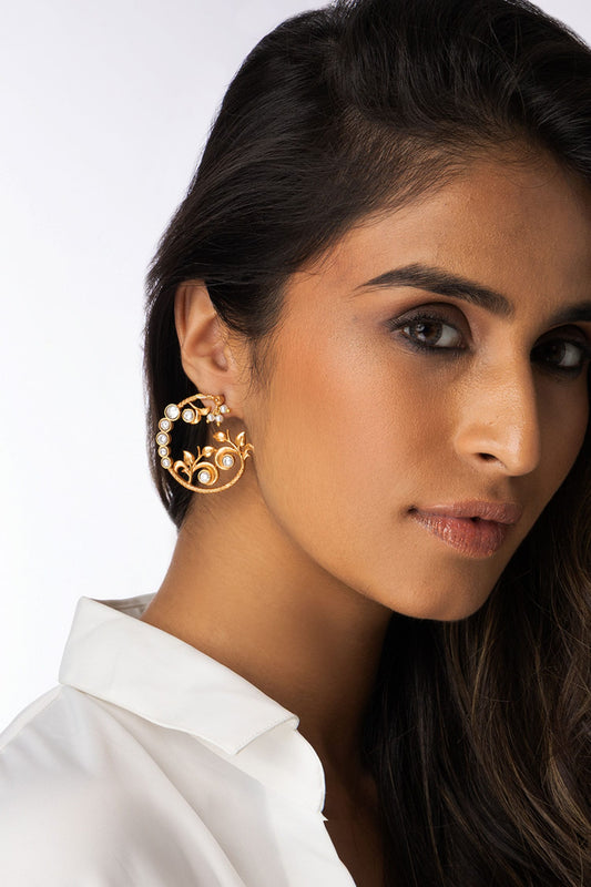 Round Cluster Uncut Earrings 