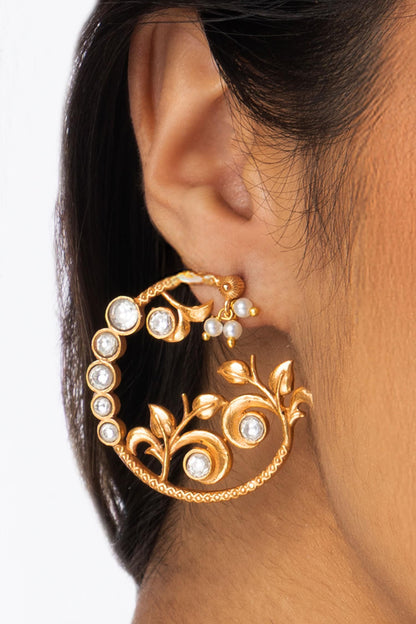 Round Cluster Uncut Earrings 