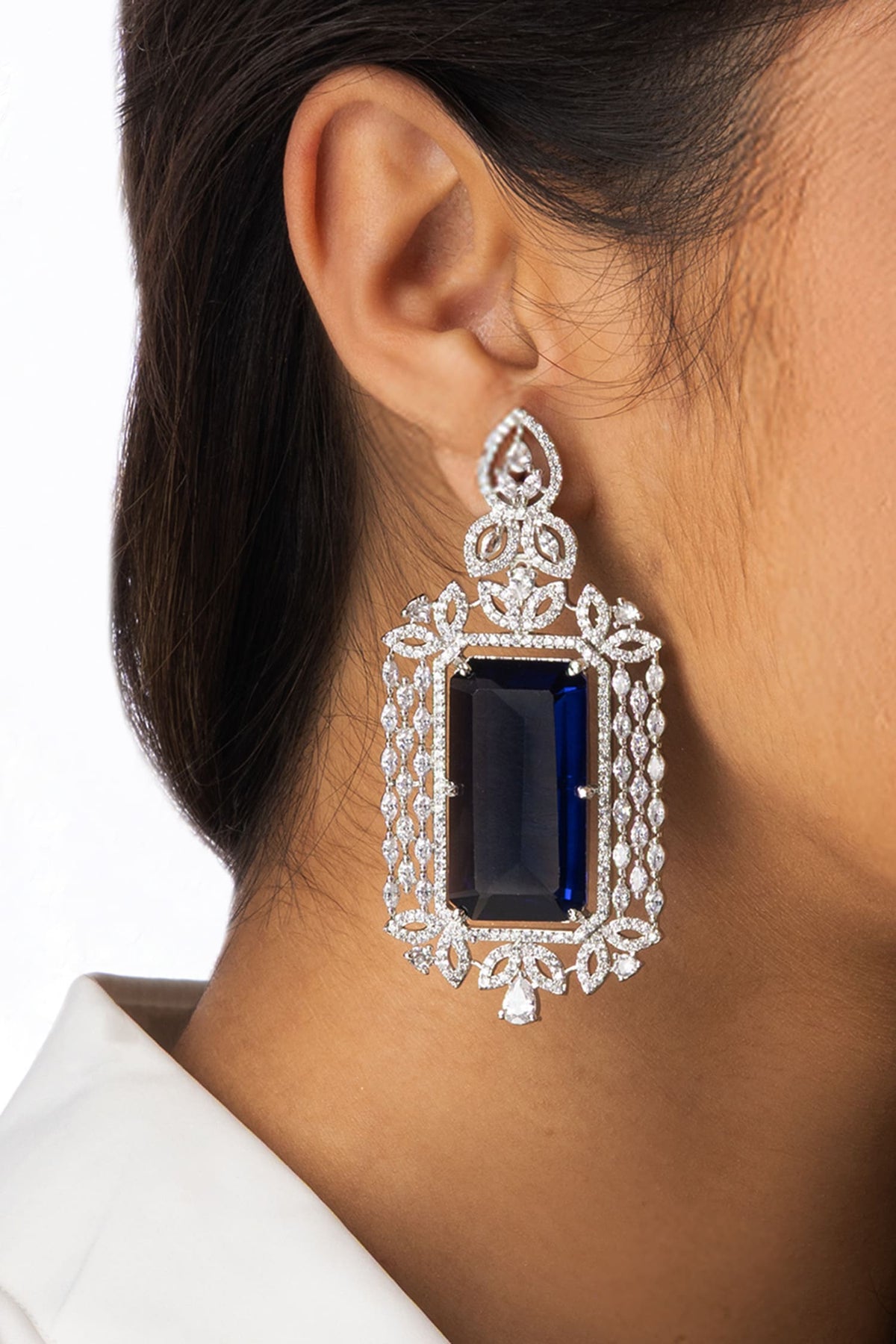 Regal Stone Embellished Earrings 