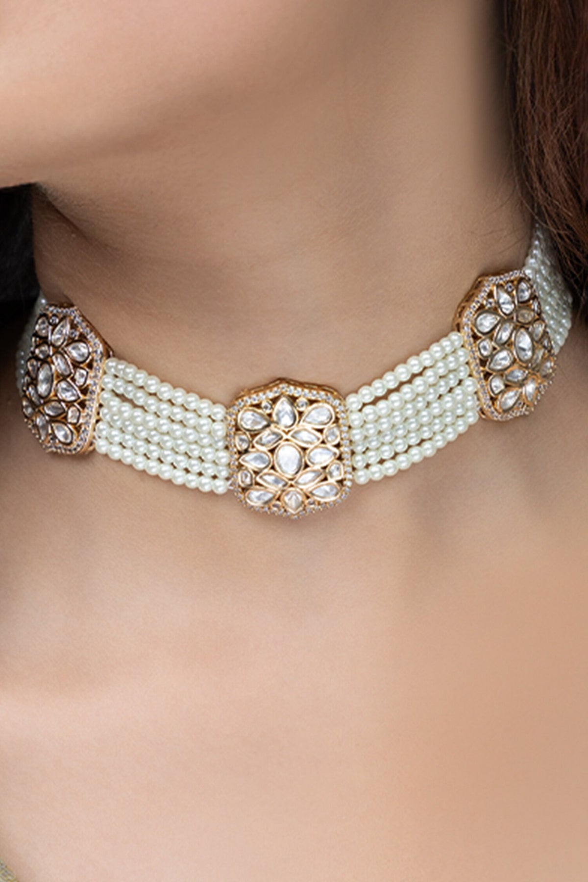 Bead Embellished Layered Choker 