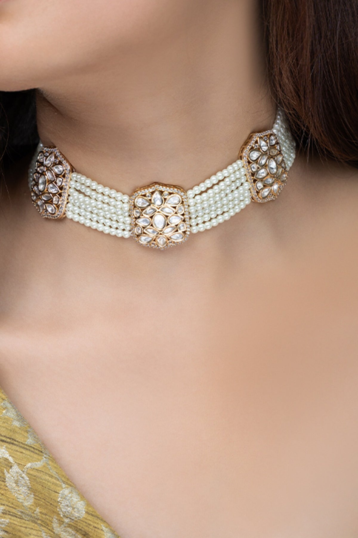 Bead Embellished Layered Choker 