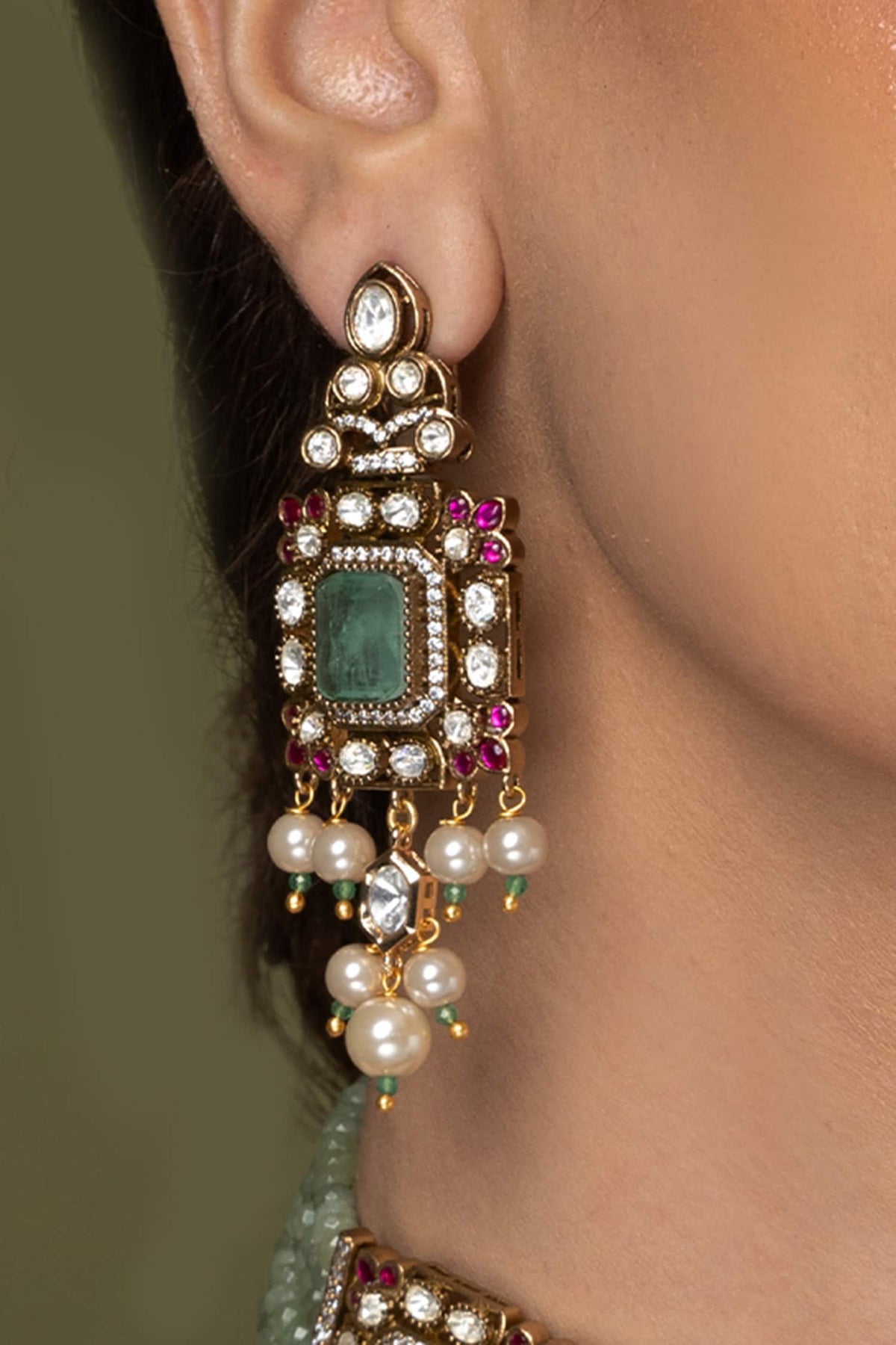 Emerald Ruby Necklace Set 