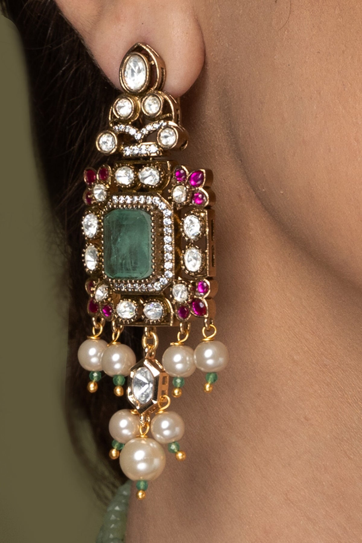 Emerald Ruby Necklace Set 