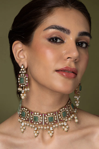 Emerald Ruby Necklace Set 
