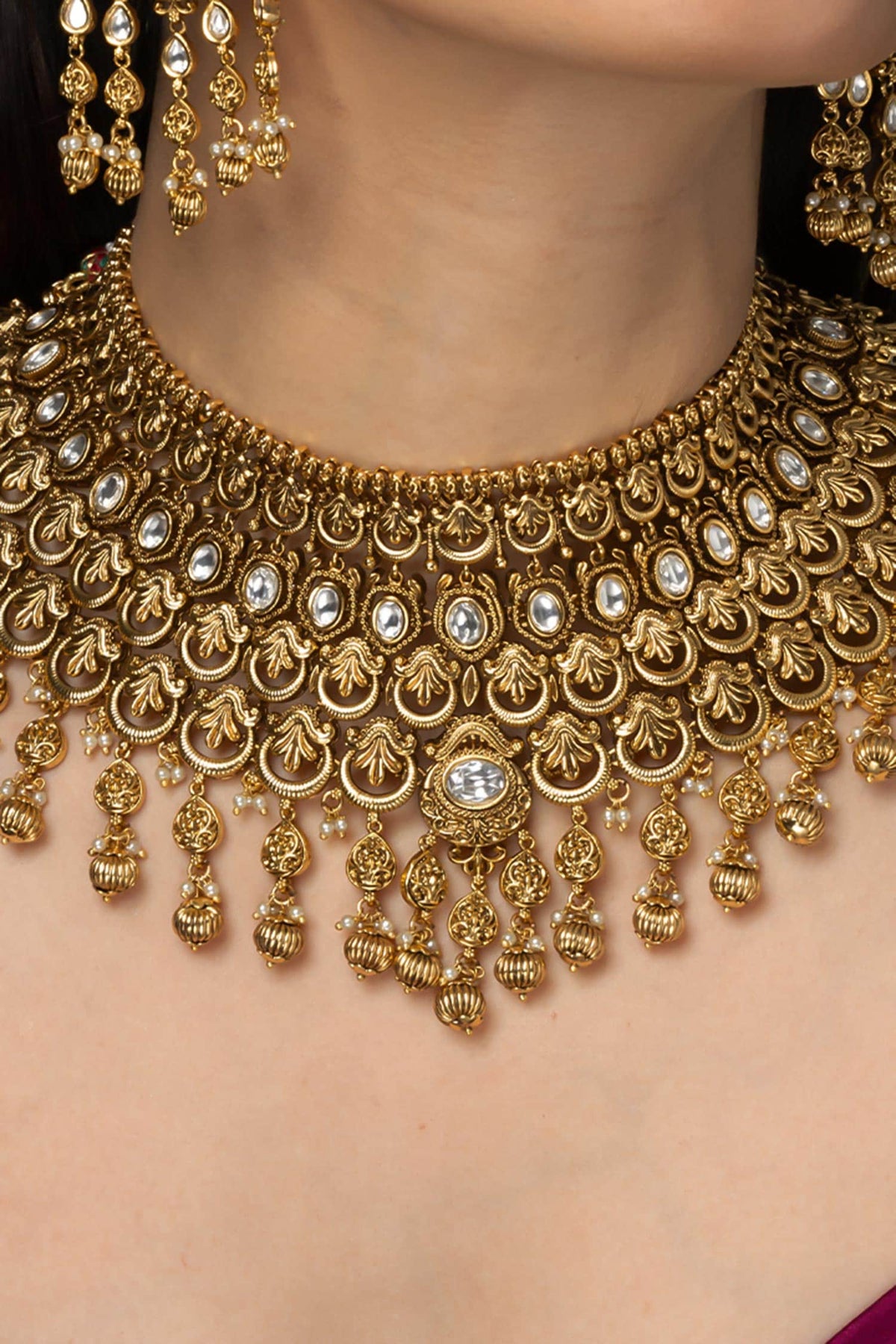Bead Embellished Necklace Set 