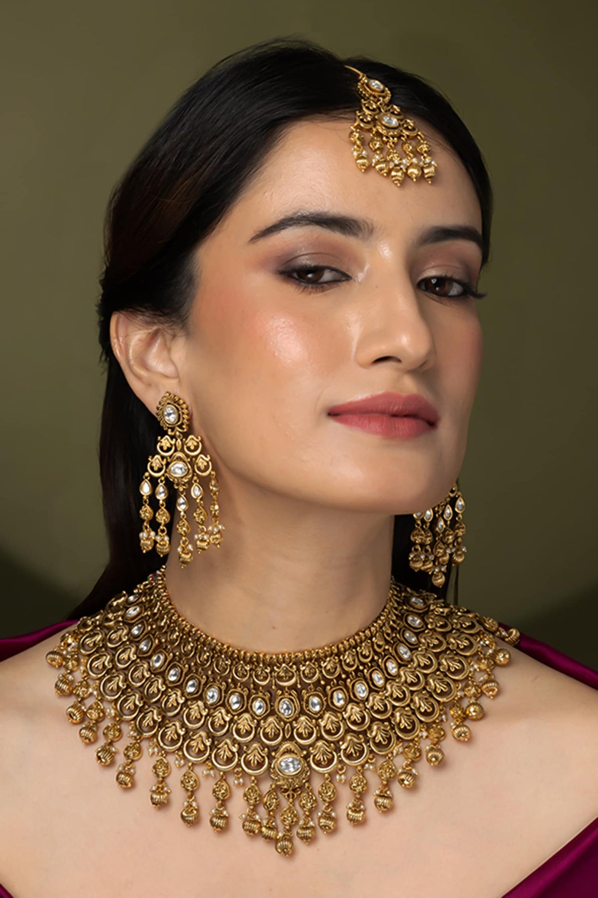 Bead Embellished Necklace Set 