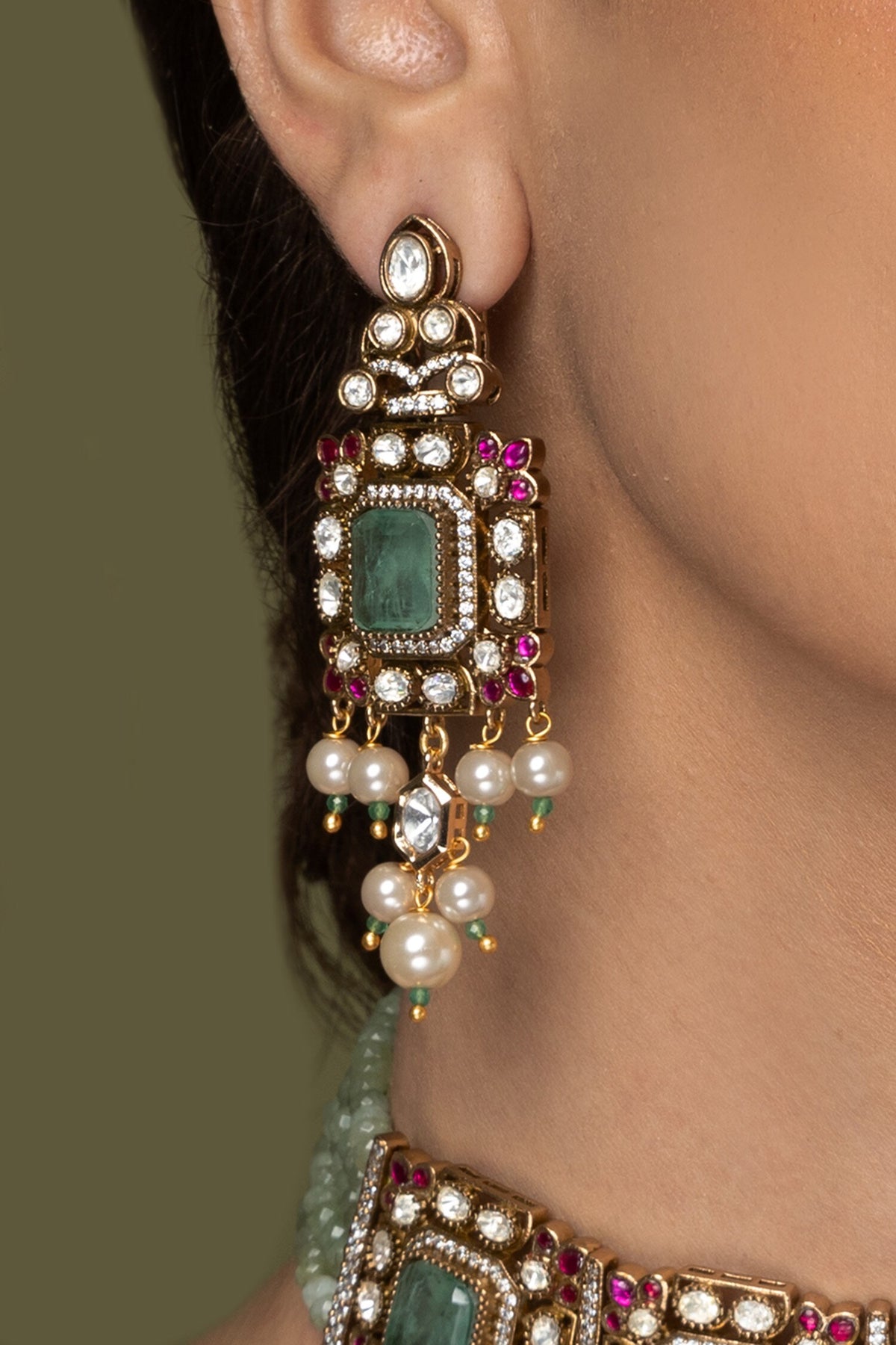 Rani Mahal Pearl Embellished Choker Set 