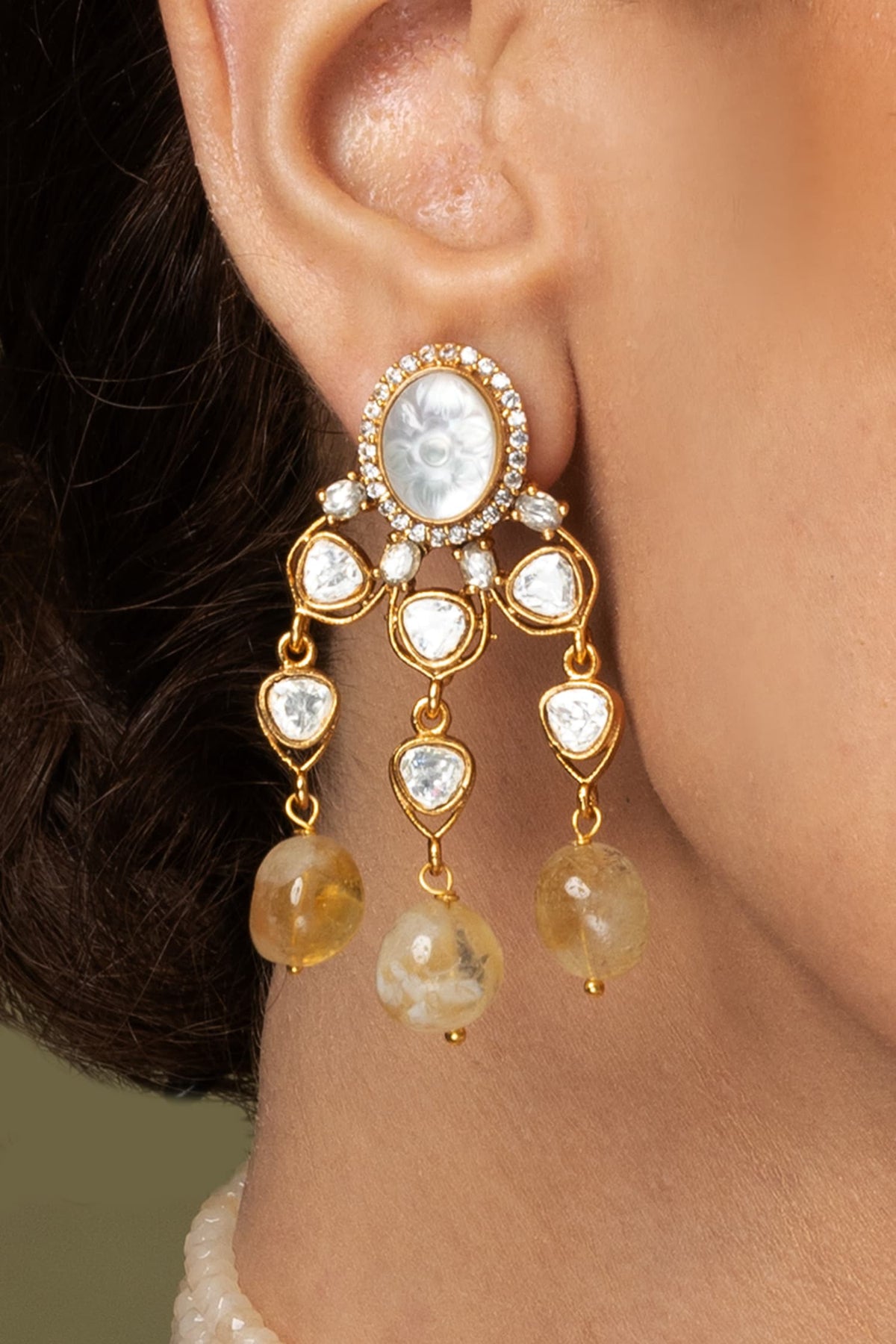 Multi-Strand Pearl & Citrine Necklace Set 