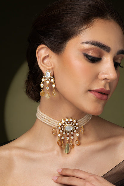 Multi-Strand Pearl & Citrine Necklace Set 
