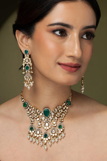 Antique Golden Plated Necklace Set 