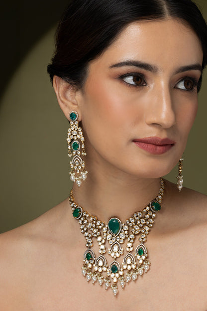 Antique Golden Plated Necklace Set 