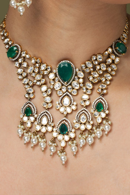 Antique Golden Plated Necklace Set 