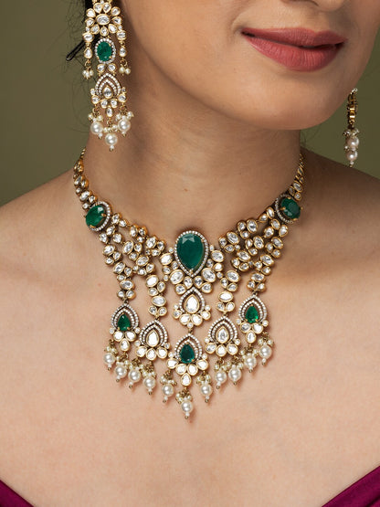 Antique Golden Plated Necklace Set 