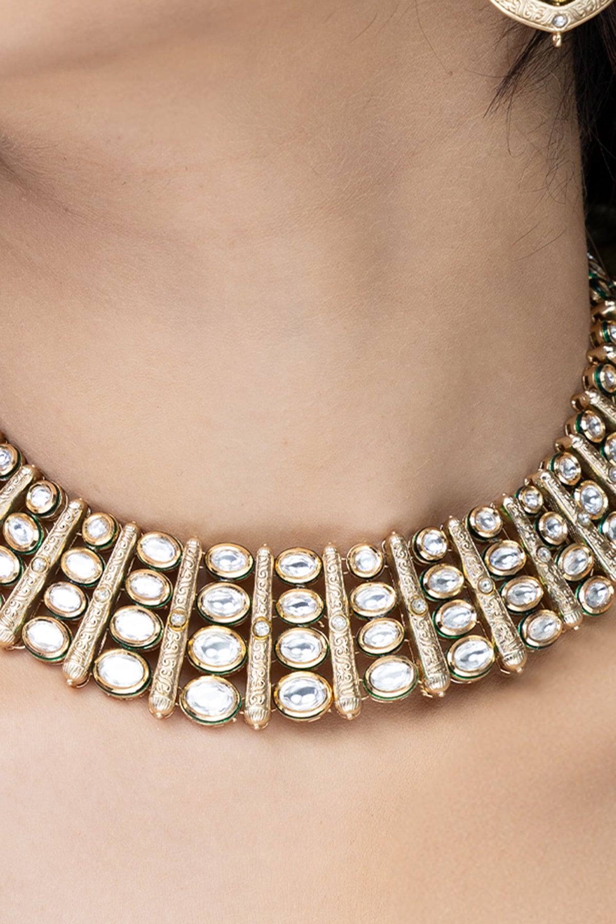 Lustrous Mirror Work Necklace Set 