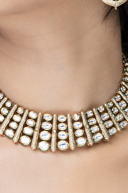 Lustrous Mirror Work Necklace Set 