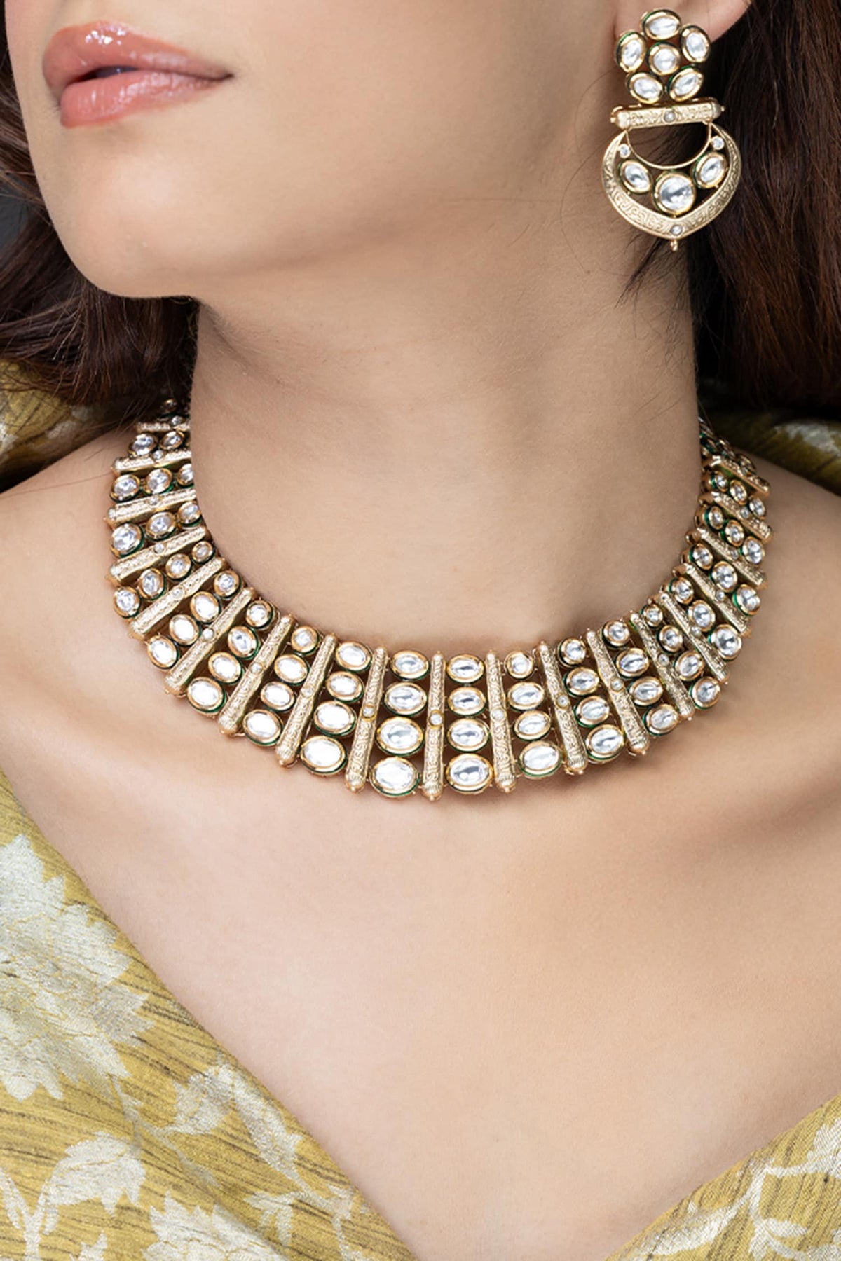Lustrous Mirror Work Necklace Set 