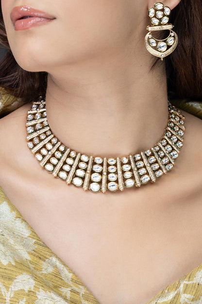 Lustrous Mirror Work Necklace Set 
