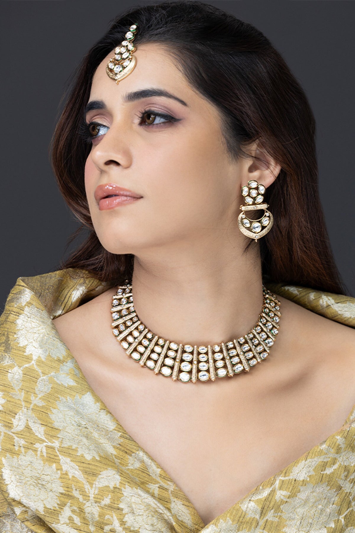 Lustrous Mirror Work Necklace Set 