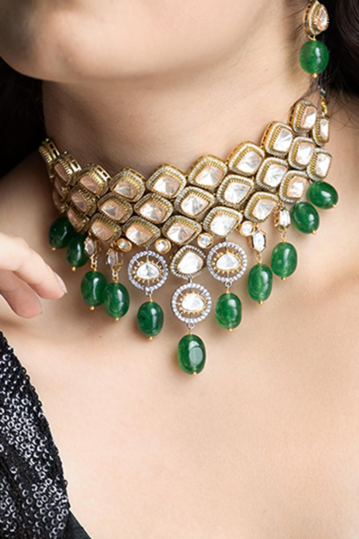 Heeraya Stone Embellished Necklace Set 