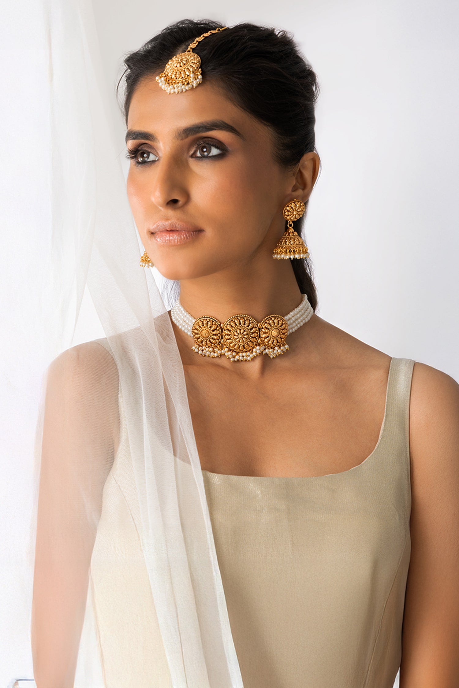 Medallion Statement Necklace Set 