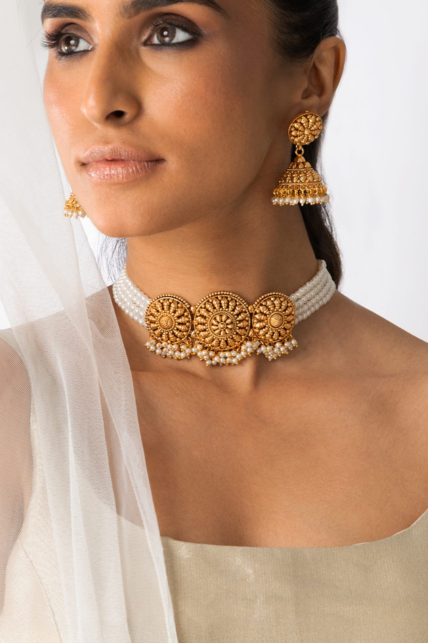 Medallion Statement Necklace Set 