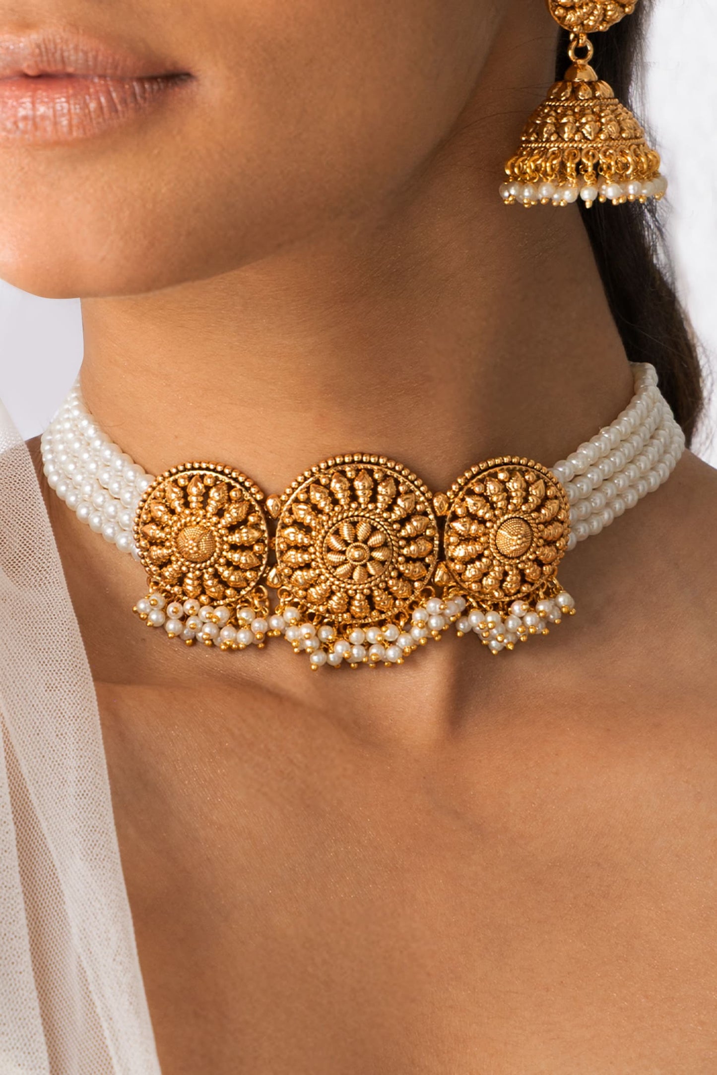 Medallion Statement Necklace Set 