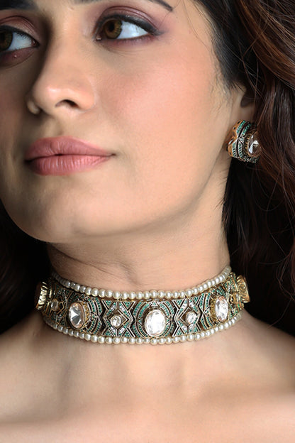 Emerald Mosaic Choker Set 
