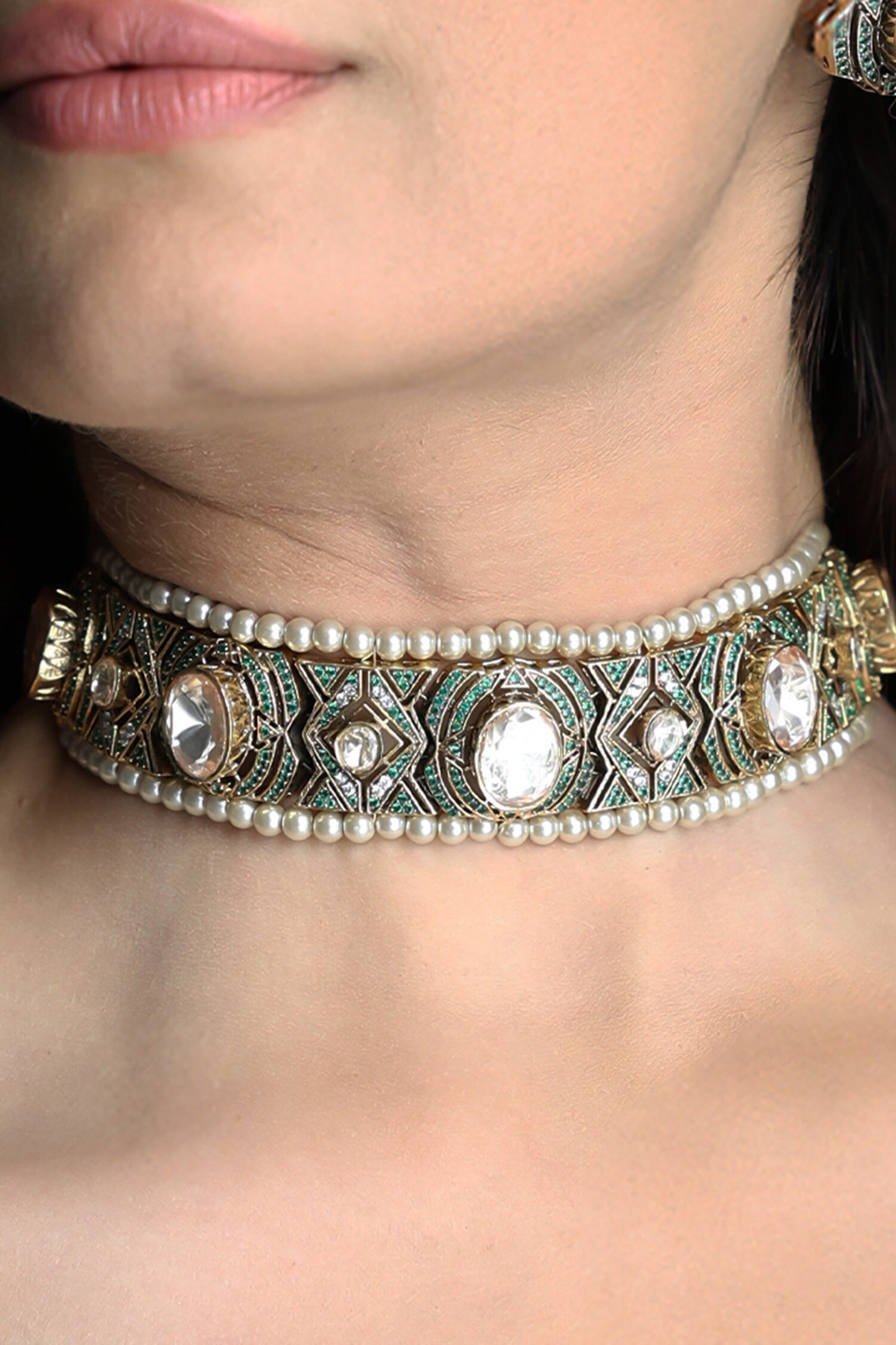 Emerald Mosaic Choker Set 