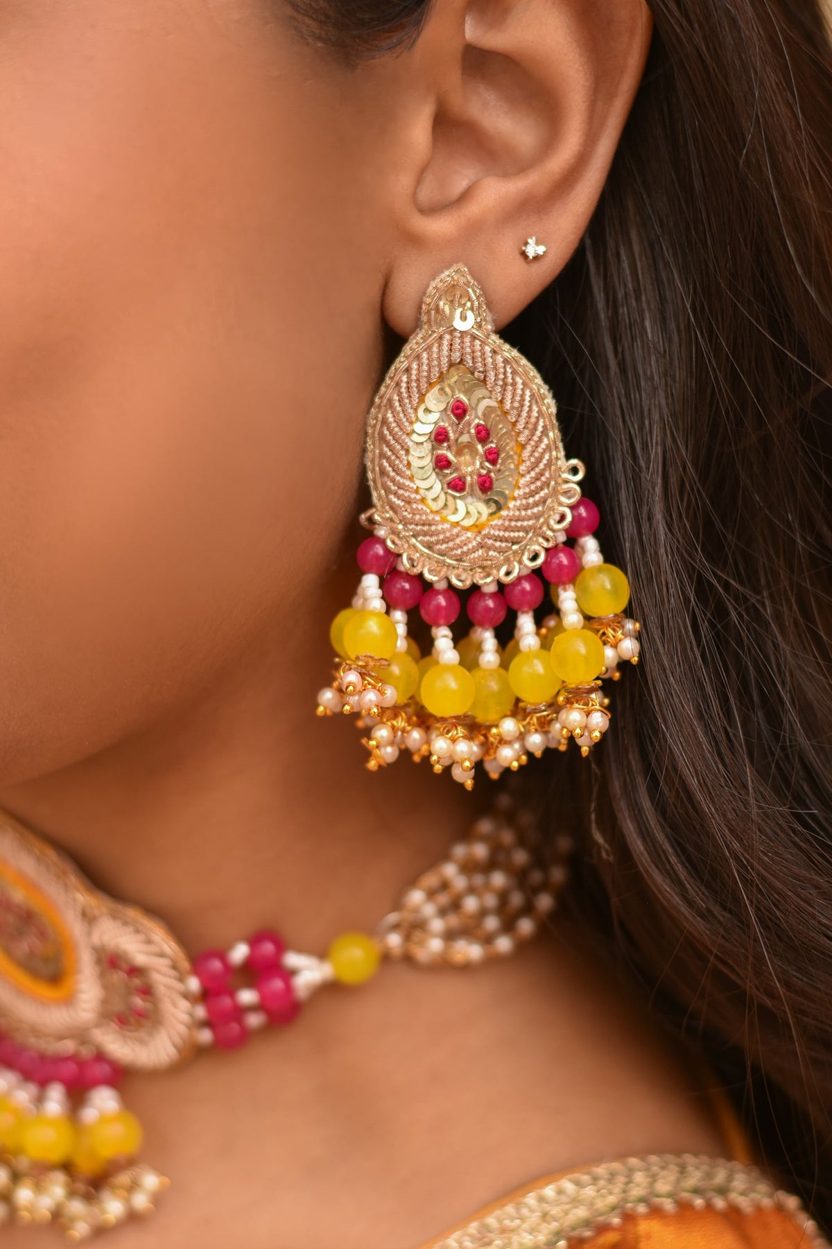 Ruhee Embellished Choker & Earrings Set 