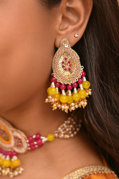 Ruhee Embellished Choker & Earrings Set 