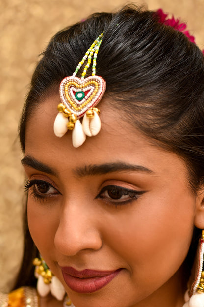 Heart Bride Bead Work Jewellery Set 