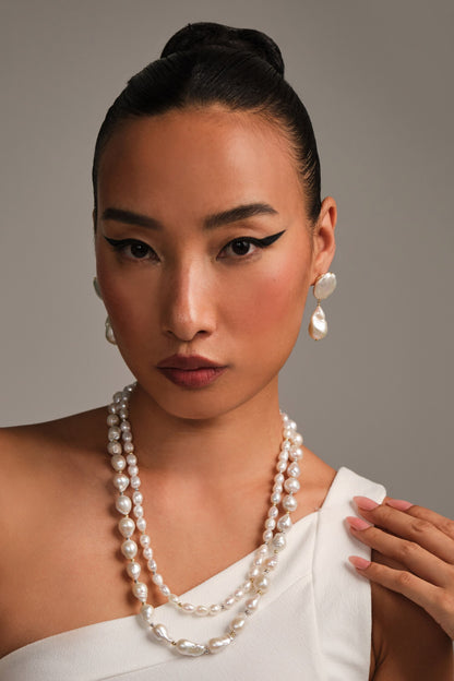 Rice & Baroque Pearl Necklace 
