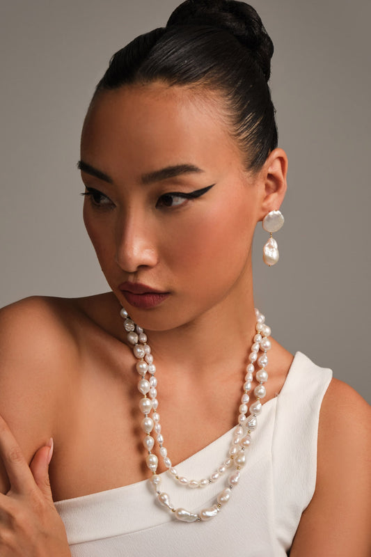 Rice & Baroque Pearl Necklace 