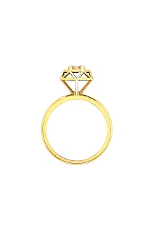 Two-Tone Finish Round-Shaped Diamond Ring