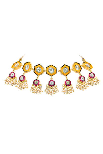 Silk Hand Embroidered Layered Choker 