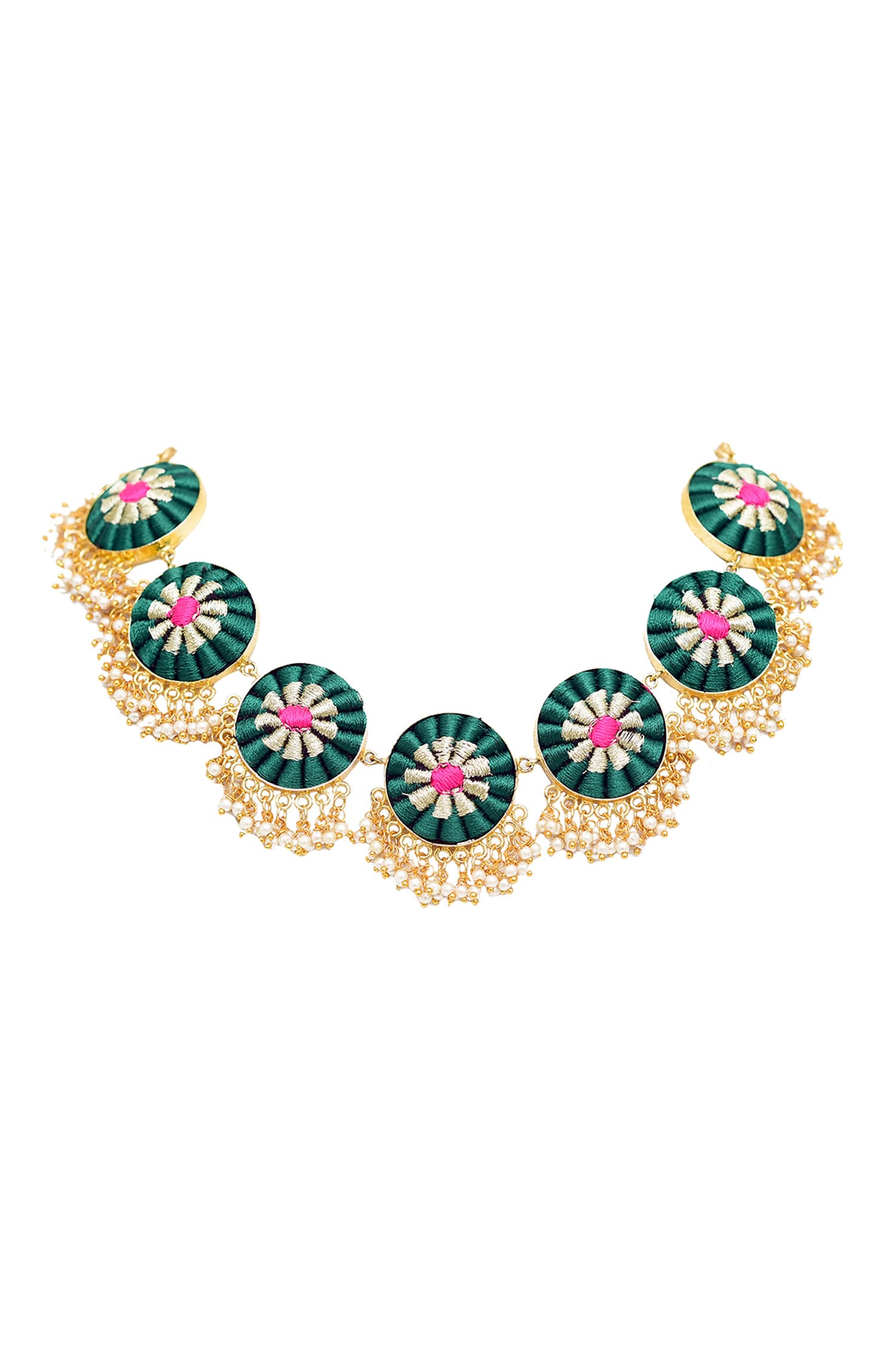 Silk Hand Embroidered Circular Choker 