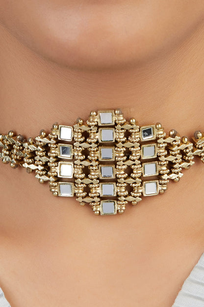 Mirror Studded Falak Teer Choker 