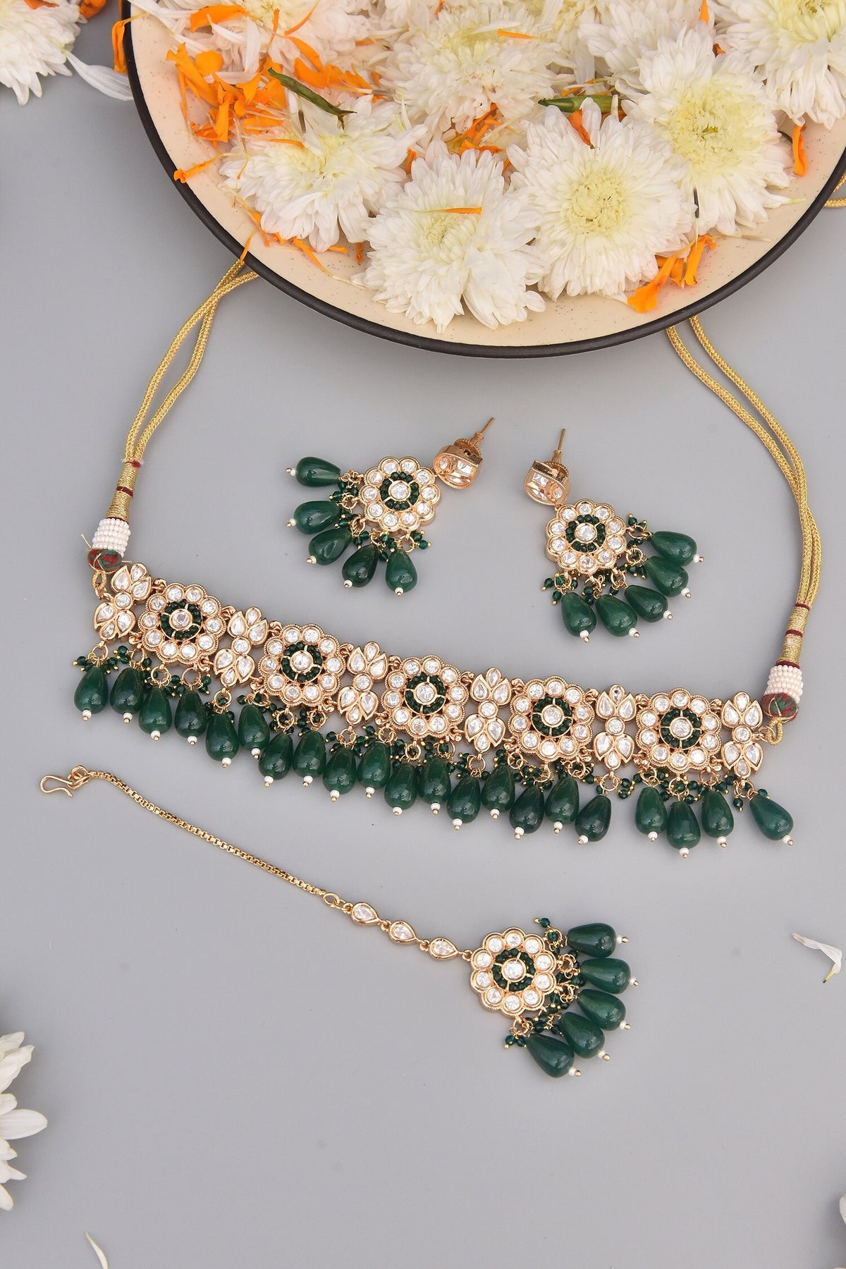 Floral Embellished Choker Set 