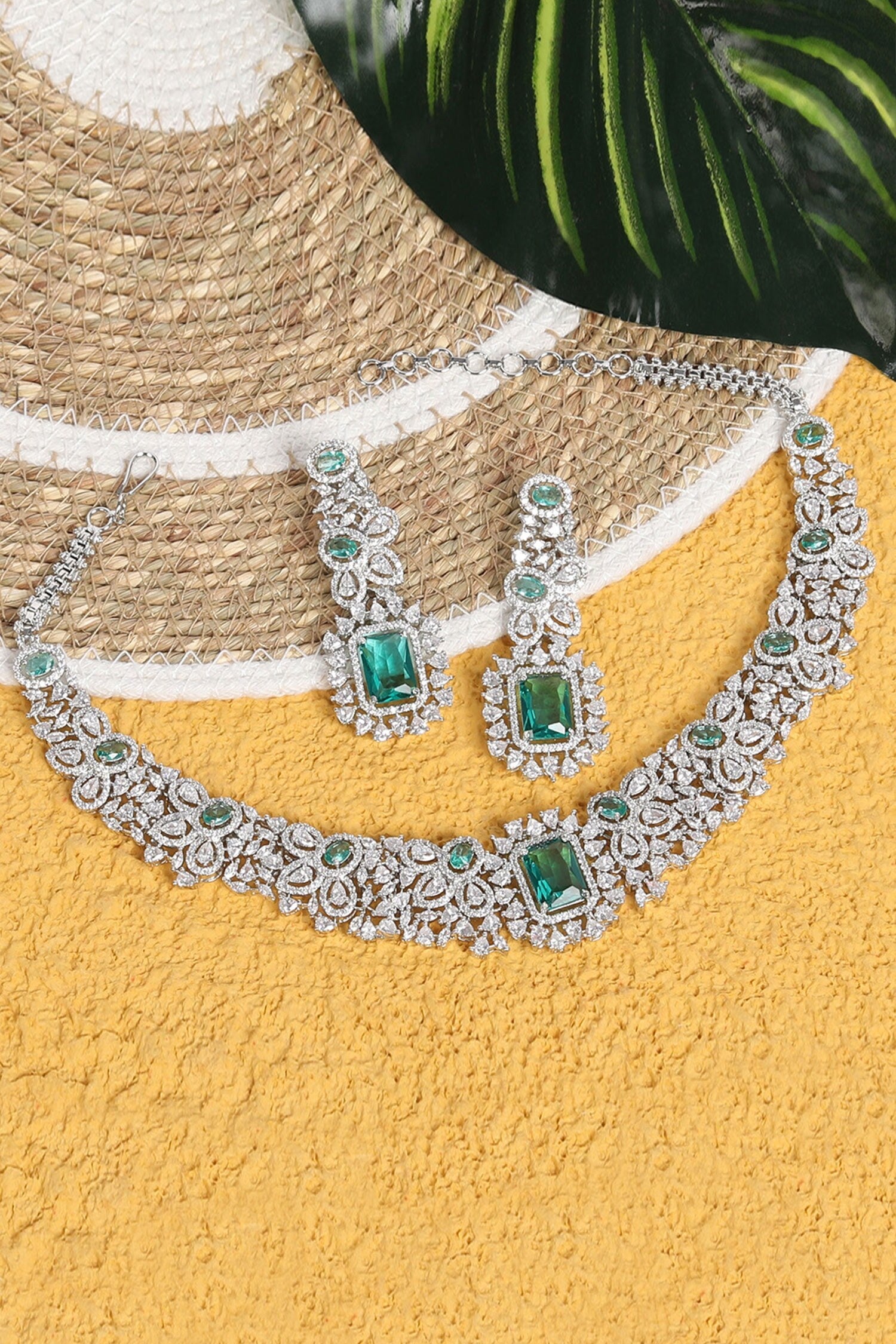 Zircon Studded Choker Set 