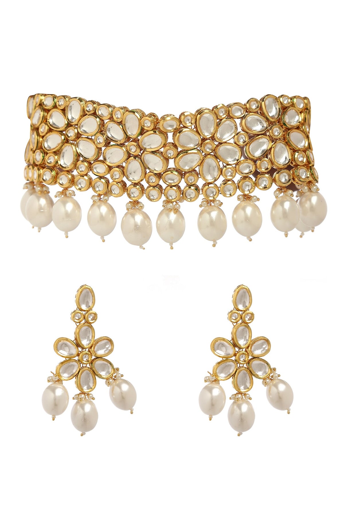 Pearl Embellished Choker Set 