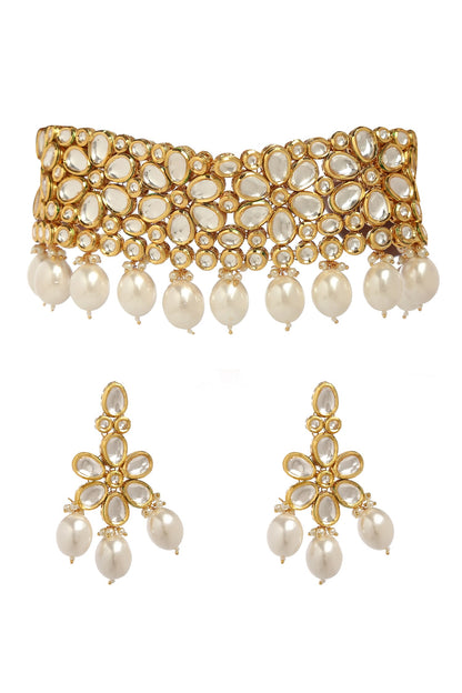 Pearl Embellished Choker Set 