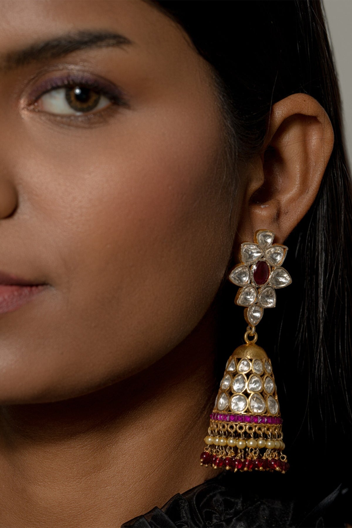 Polki Embellished Jhumkas 