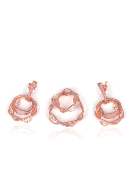 Zoya Swirl Pendant With Earrings 