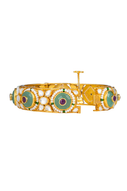 Semi Precious Polki Embellished Bangle 