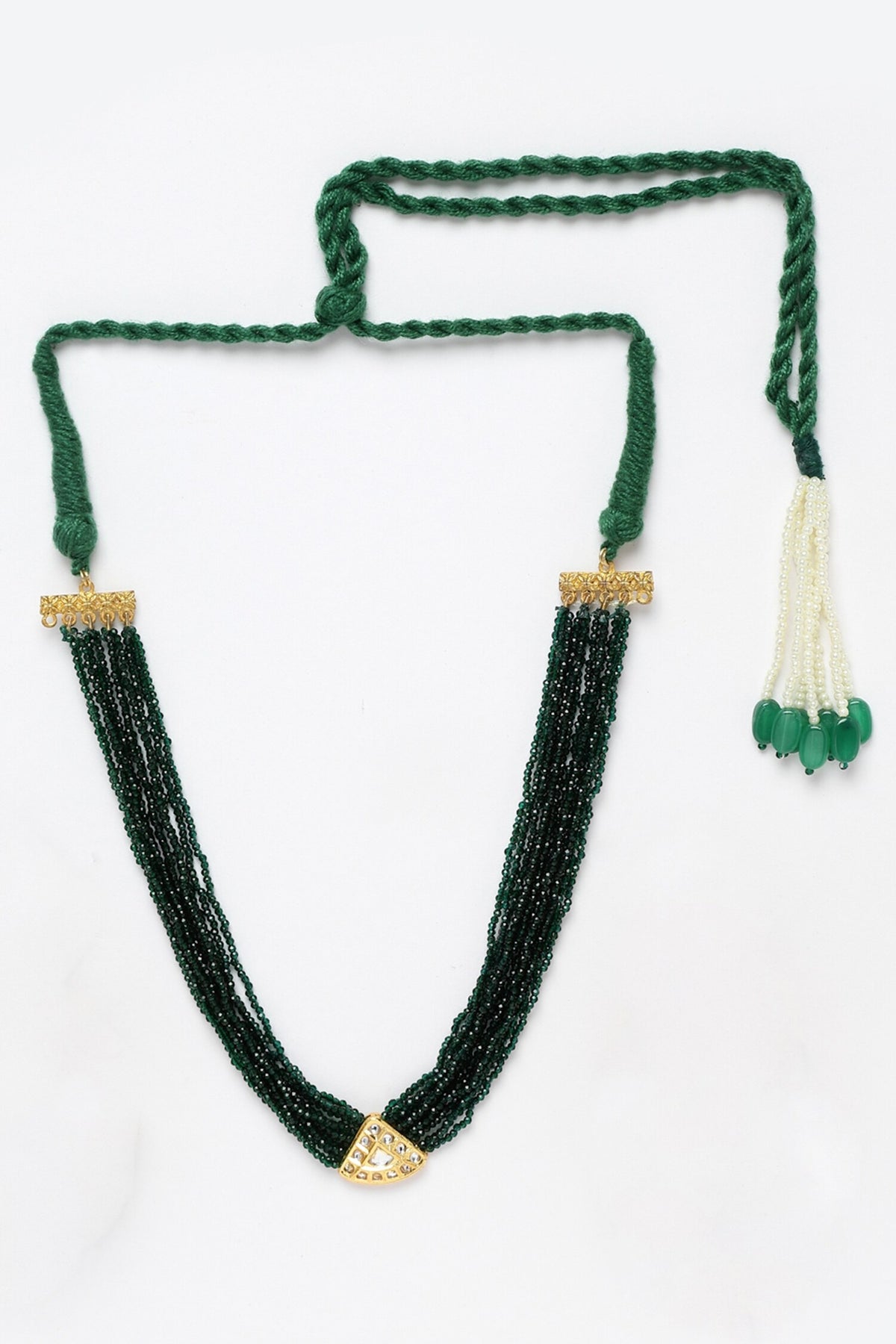 Bead Embellished Layered Pendant Necklace 
