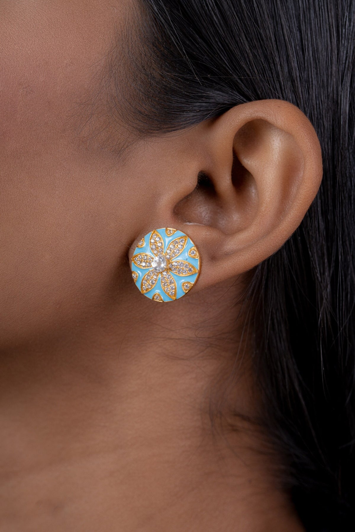 Floral Encrusted Studs 