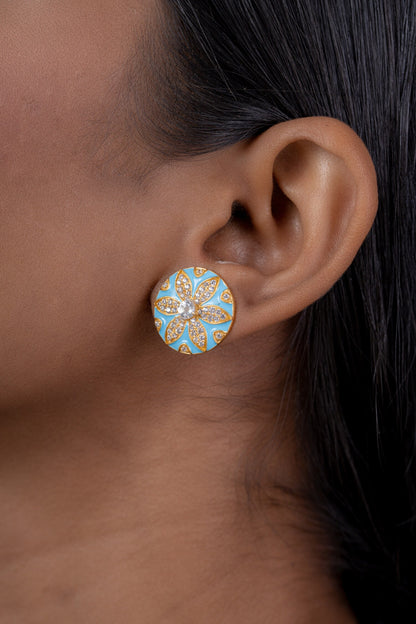 Floral Encrusted Studs 