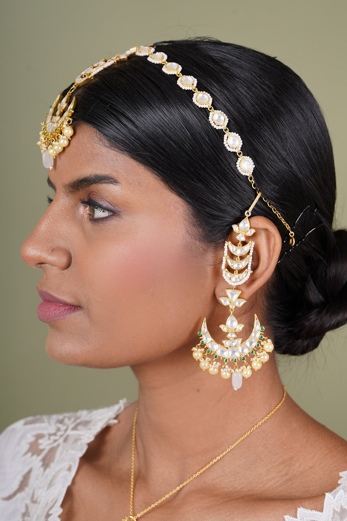 Half Crescent Moon Shaped Earrings 